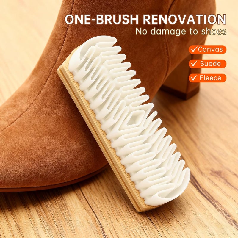 Tydlig Suede Shoe Brush and Eraser Set, 2025 New Suede Cleaning Brush for Shoes, Bags, Jackets, and Sofas, Wooden Handle Suede Shoe Cleaner, Soft Brush and Stain Eraser for Easy Care (1 Pack) - Image 2